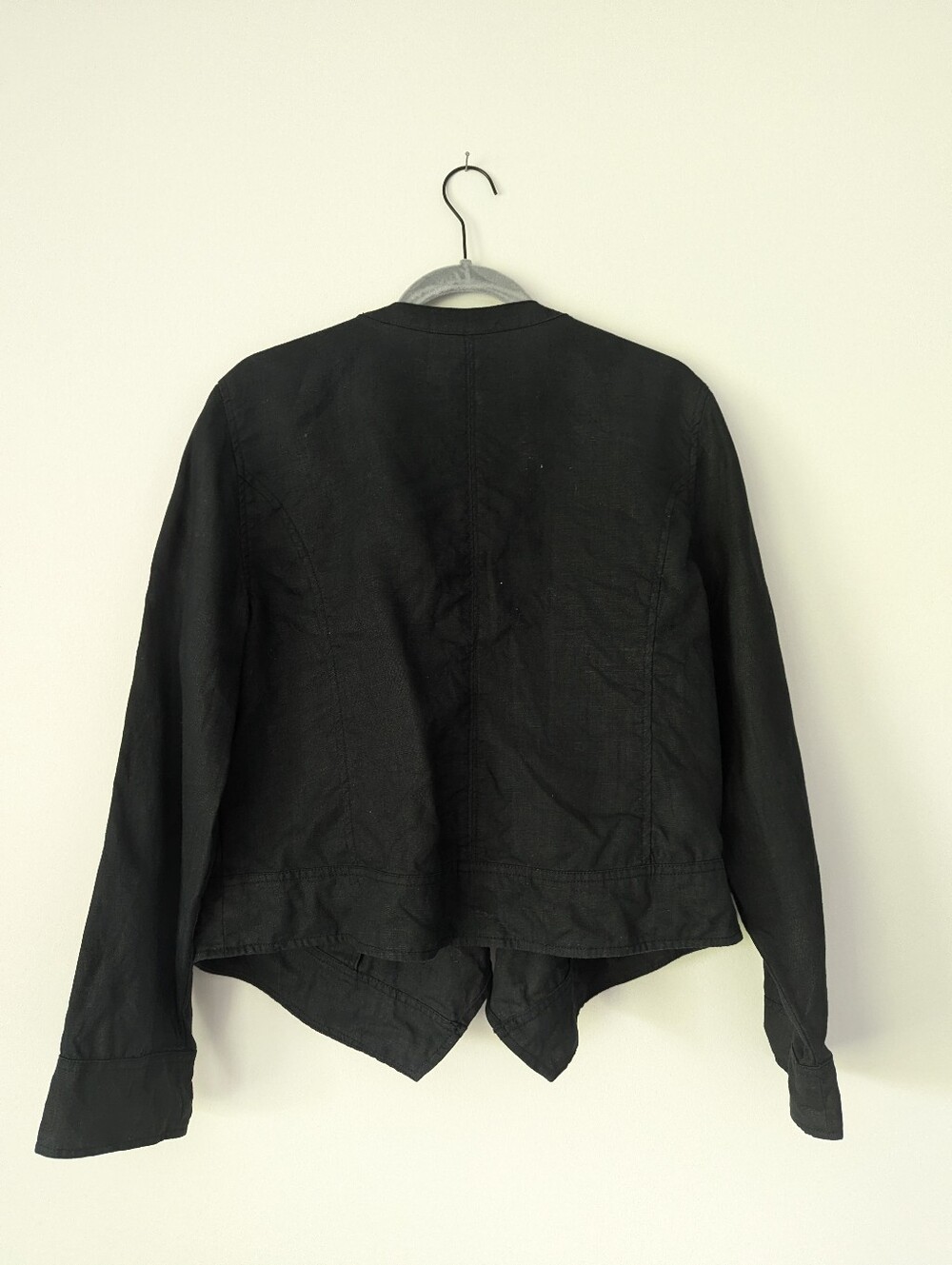 Garnet Hill 100% Linen Lightweight Open Front Drape Jacket - Picture 4 of 9
